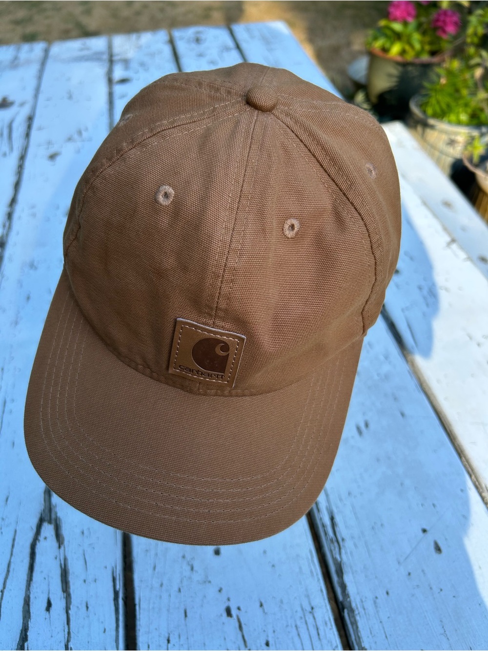 Carhartt Brown Canvas Baseball Cap with Logo Patch